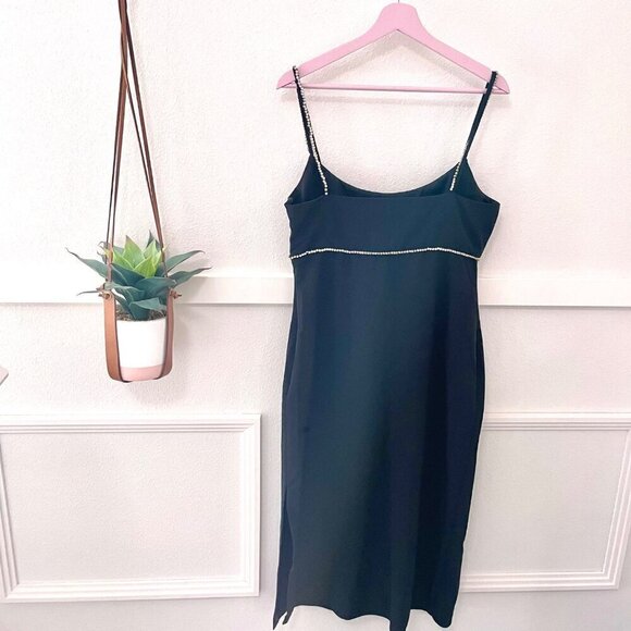 Sachin & Babi Crystal-Embellished Satin Midi Dress Black Women’s Size 10 NWT - Picture 5 of 6